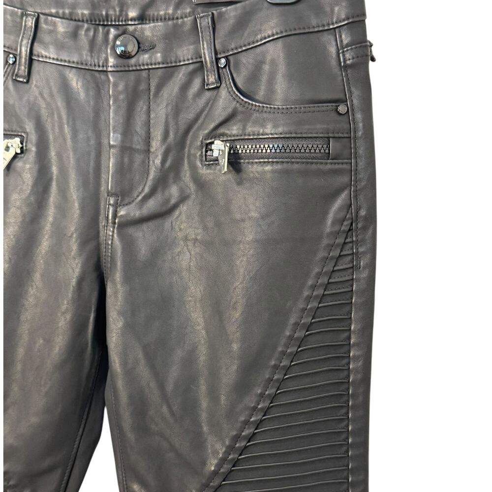 NWT BlankNYC Silent Vegan Leather Denim Moto Pants - Picture 8 of 16